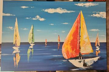 Prachtige kunst - schilderij zeilboten beschikbaar voor biedingen
