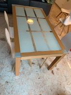 Eettafel, Huis en Inrichting, Tafels | Eettafels, Ophalen, Glas, 50 tot 100 cm, Zo goed als nieuw