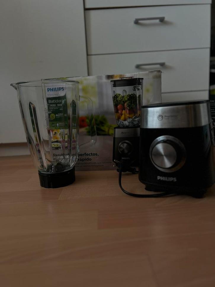 Philips 5000 Series Blender – HR2228/90 (800W, Glas, Zwart), Witgoed en Apparatuur, Blenders, Gebruikt, Ophalen of Verzenden