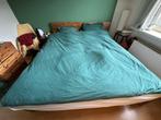 Houten pallet bed met opslagruimte, Ophalen, Gebruikt, Bruin, Tweepersoons
