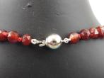 Carneolen collier met zilveren slot                     D131, Sieraden, Tassen en Uiterlijk, Antieke sieraden, Ophalen of Verzenden