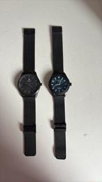 2 Zwarte horloges Sem Lewis London, Ophalen of Verzenden, Staal, Overige merken
