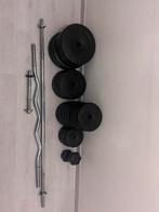 Halterschijven + Krul / Dumbell Stang set, Sport en Fitness, Ophalen, Gebruikt, Armen, Overige typen