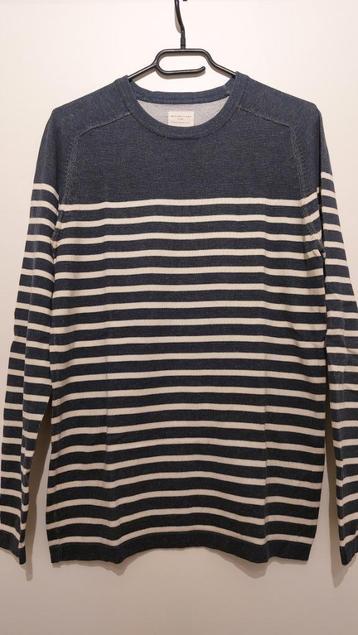 Selected Homme heren trui | maat S | blauw wit gestreept beschikbaar voor biedingen
