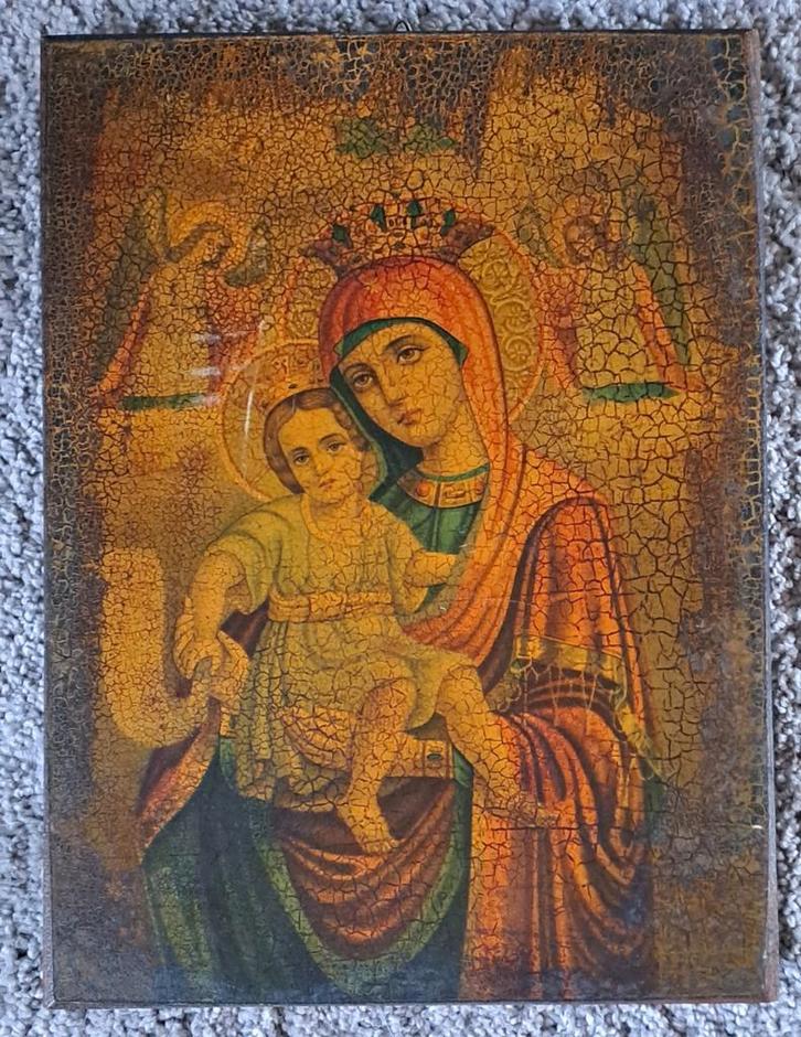 Maria met Jezus Wanddecoratie - Religieus Icoon, Antiek en Kunst, Antiek | Religie, Ophalen