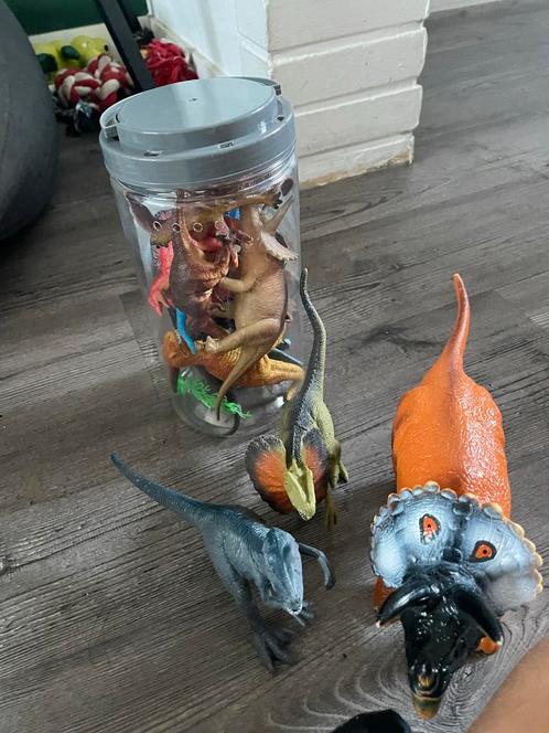 Dinosaurus Actiefiguren Set in Container, Kinderen en Baby's, Speelgoed | Actiefiguren, Gebruikt, Ophalen of Verzenden