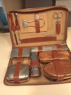 Vintage Lederen Toilettas Heren Reisset, Antiek en Kunst, Ophalen of Verzenden, Heren