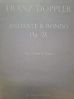 Franz Doppler.  Andante & Rondo. 2 Flutes & Piano, Muziek en Instrumenten, Bladmuziek, Klassiek, Dwarsfluit of Piccolo, Ophalen of Verzenden