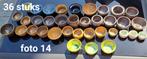 36 KLEINE HANDGEMAAKTE KERAMIEK POTJES, Ophalen, Rond, Nieuw, Binnen