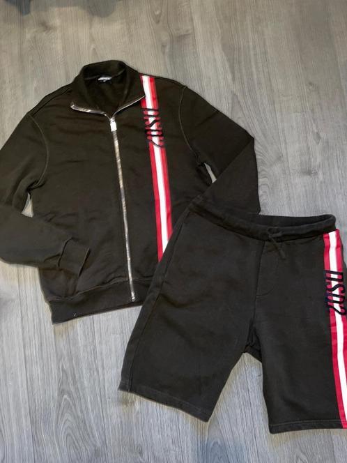 DSQUARED2 leger groen trainings pak set vest en short mt 176, Kinderen en Baby's, Kinderkleding | Maat 176, Zo goed als nieuw
