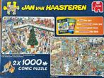 Jan van Haasteren 2x 1000 stukjes compleet, Hobby en Vrije tijd, Denksport en Puzzels, 500 t/m 1500 stukjes, Legpuzzel, Zo goed als nieuw