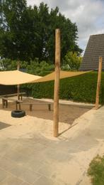 Zonnedoekpaal lang kastanje hout tuin terras 4 meter