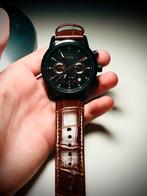 Lige heren horloge chronograph chronograaf, Ophalen of Verzenden, Zo goed als nieuw, Bruin, Jongen of Meisje