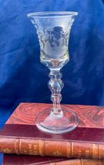 Antiek wijnglas 18e eeuw, h 16 cm, Ophalen of Verzenden