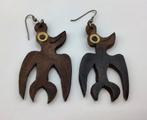 Vintage oorbellen Afrikaanse oorbellen vogels hout groot, Sieraden, Tassen en Uiterlijk, Antieke sieraden, Verzenden, Overige materialen