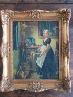 Olieverfschilderij: Zeeuwse boerin- Zeeland - Klederdracht, Antiek en Kunst, Ophalen of Verzenden