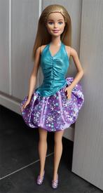 Barbie pop met groen paarse jurk en schoentjes, Ophalen of Verzenden, Zo goed als nieuw, Barbie