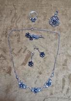 Zilveren set Teka roosjes (Theodor Klotz), Verstelbaar, Ophalen of Verzenden, Zo goed als nieuw, Zilver