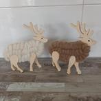 Houten rendieren decoratie, Verzamelen, Dierenverzamelingen, Ophalen of Verzenden, Gebruikt, Hert, Beeldje of Figuurtje