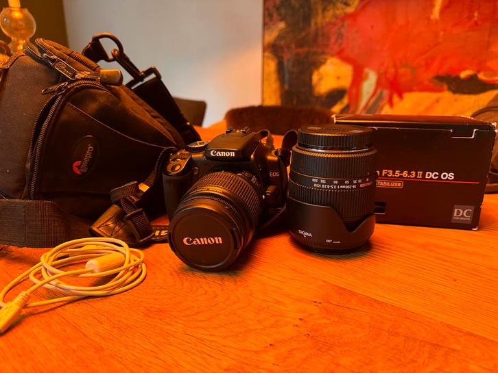 Canon EOS 400D + 18-200mm Sigma Lens, Audio, Tv en Foto, Fotocamera's Digitaal, Gebruikt, Spiegelreflex, Canon, 8 keer of meer