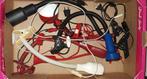 vintage tafellamp/flexibele klemlampen/serpent/rood/blauw, Gebruikt, Vintage, Ophalen of Verzenden, Glas