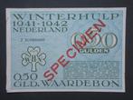 0,5 Gulden 1941-1942 Winterhulp Nederland [Blauw] WW2, Verzenden, Los biljet
