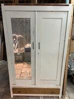 Oude eikenhouten kast met spiegeldeur en lade, Huis en Inrichting, Kasten | Kledingkasten, Ophalen, Gebruikt, 100 tot 150 cm, Eikenhout