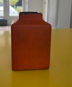 Vintage retro oranje vaas, Minder dan 50 cm, Glas, Oranje, Ophalen of Verzenden
