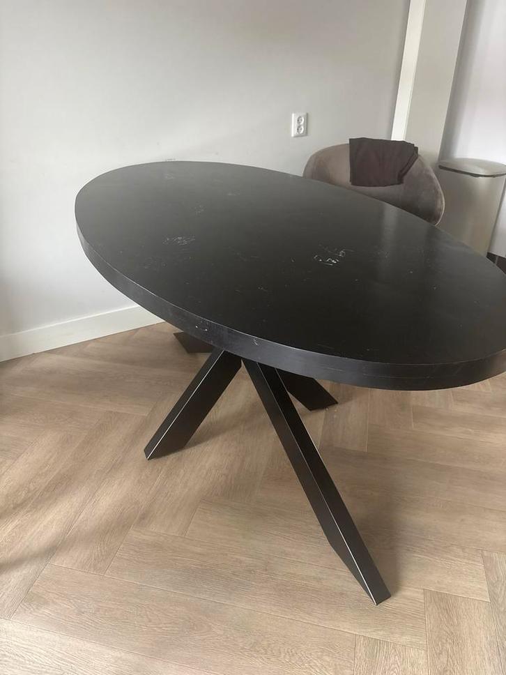 Ovale Eettafel (schade), Huis en Inrichting, Tafels | Eettafels, Gebruikt, 50 tot 100 cm, 150 tot 200 cm, Vier personen, Ovaal