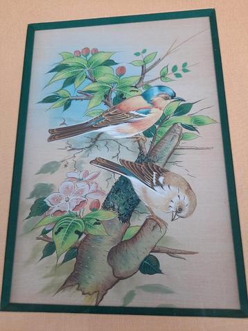 Frans Brocante Schilderij Vogels aquarel? krijt? beschikbaar voor biedingen