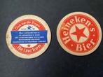 Heineken bierviltje Expo Brussel 1958. Tweezijdig bedrukt., Ophalen of Verzenden, Gebruikt, Viltje(s), Heineken