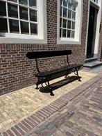Antieke franse gietijzeren tuinbank monument herenhuis edam, Ophalen of Verzenden, Zo goed als nieuw, Hout