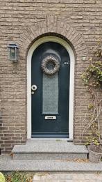 Houten Voordeur met Glas - jaren30 stijl, Doe-het-zelf en Verbouw, Deuren en Horren, Ophalen, Gebruikt, 80 tot 100 cm, Buitendeur