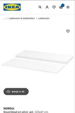 IKEA Nordli Bovenblad - Wit 120x47cm, Huis en Inrichting, Ophalen, Met plank(en), Kunststof, 100 tot 150 cm