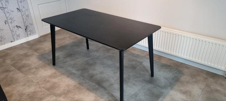 Zwarte Eettafel - 140x78x74 cm, Huis en Inrichting, Tafels | Eettafels, Gebruikt, 50 tot 100 cm, 100 tot 150 cm, Vier personen