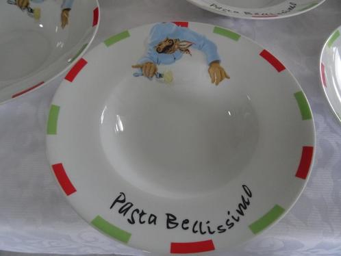 Pasta borden Italy italiaans aardewerk Pasta Bellisimo bord, Huis en Inrichting, Keuken | Servies, Zo goed als nieuw, Bord(en)