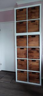 Kallax kast wit + 12 stevige houten bakken!!, Huis en Inrichting, Ophalen, 50 tot 100 cm, Zo goed als nieuw, Minder dan 100 cm