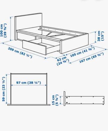 Bed Malm 1 persoons - afbeelding 3