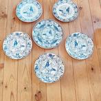 Set van 6 delfts blauwe duivenborden uit Limburg., Ophalen of Verzenden