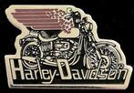 Harley- Davidson pin- zilverkleur-zwart-bruin, Nieuw, Transport, Speldje of Pin, Verzenden