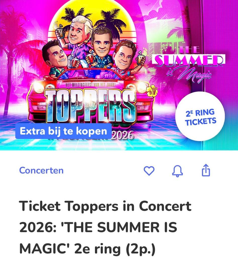 Toppers concert 2 tickets, Twee personen