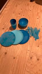 3 setjes camping servies, Huis en Inrichting, Keuken | Tupperware, Ophalen of Verzenden, Gebruikt, Blauw, Overige typen