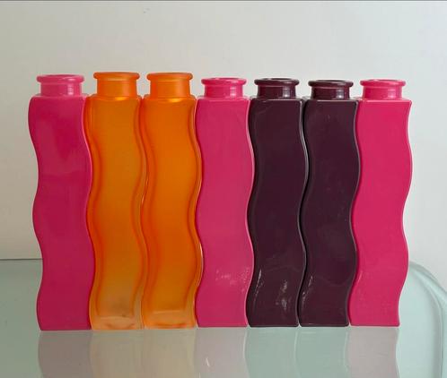 7 x Vintage IKEA Skämt Squiggle roze paars oranje vaasjes, Huis en Inrichting, Woonaccessoires | Vazen, Zo goed als nieuw, Overige kleuren