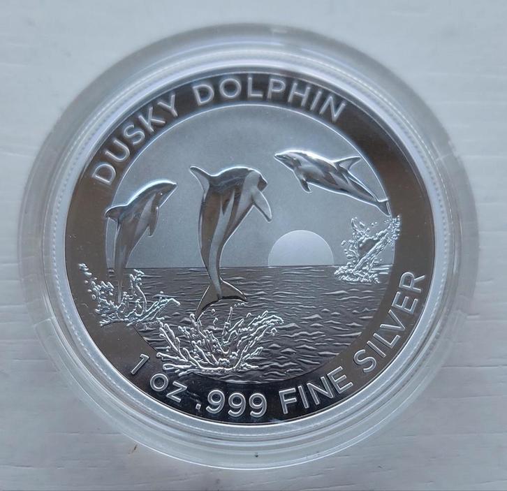 Zilveren 1 oz Dusky Dolphin 2022., Postzegels en Munten, Munten | Oceanië, Losse munt, Zilver, Ophalen of Verzenden