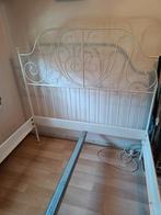 Metalen bedframe ikea wit met lattenbodems 140x200 zgan, Huis en Inrichting, Slaapkamer | Bedden, Ophalen, Wit, Tweepersoons, 140 cm
