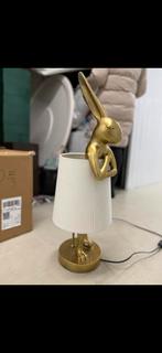 Gouden Konijn Lamp met Witte Kap, Ophalen, Zo goed als nieuw, Metaal, Minder dan 100 cm