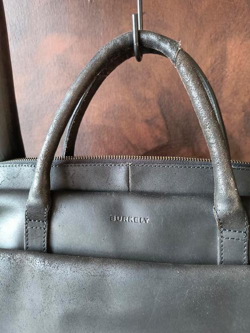 Burkely Leren Laptoptas / Aktetas Zwart, Sieraden, Tassen en Uiterlijk, Tassen | Damestassen, Zo goed als nieuw, Handtas, Zwart