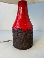 Jaren 60 keramiek tafellamp in oramje, Gebruikt, Jaren 60, Ophalen of Verzenden, Onbekend