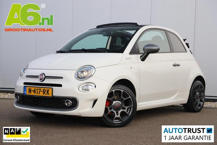 Fiat 500 C 1.0 Hybrid Sport Cabrio 16 inch LMV Half Leder Na, Auto's, Fiat, Bedrijf, Te koop, 500C, ABS, Airbags, Airconditioning