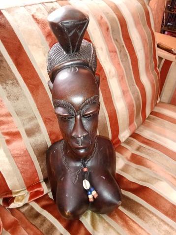Exquisite Fulani Jonge Vrouwen Ebbenhout Gesneden Sculptuur, beschikbaar voor biedingen